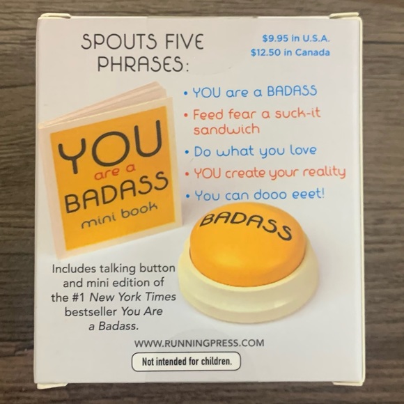 You Are a Badass Talking Button and Mini Book : Five In-Your-Face Inspiration - Picture 3 of 3